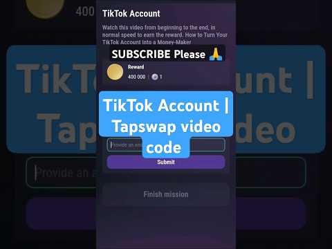 TikTok Account tapswap video code | Tiktok Account tapswap code #tapswapcode #tapswap