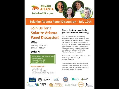 Solarize Atlanta Information Panel Discussion