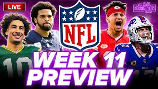 NFL Week 11 Preview: Packers-Bears, Chiefs-Bills, Ravens-Steelers, Vikings-Titans, Jags-Lions & more