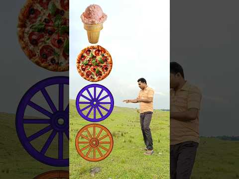 Spinning cart wheel to Icecream, Pizza, Diary Milk & Burger - Funny vfx magic 😆😋 #funny