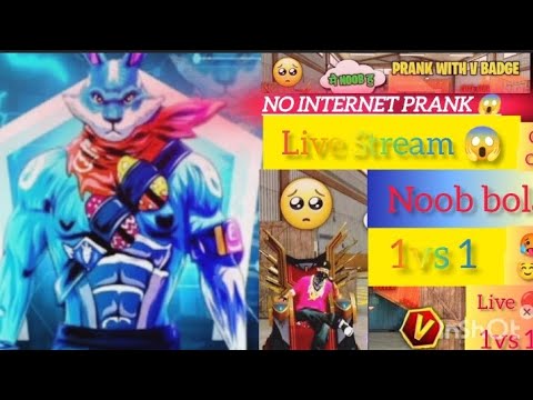 Prank With V Badge ☺️ #noob Prank ☺️ || No Internet Prank In Free Fire Video 😱 #1vs1 😊 || viralvideo