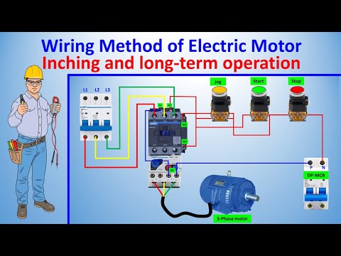 Wiring Method for Electric Motor Inching and Continuous Operation | DOL starter inching circuit |