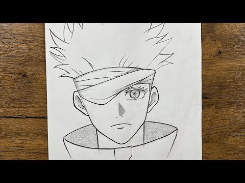 Easy gojo satoru drawing for beginners | How to draw gojo satoru easy step-by-step