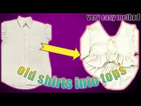 convert old shirt into top | new top design #reuseoldcloths