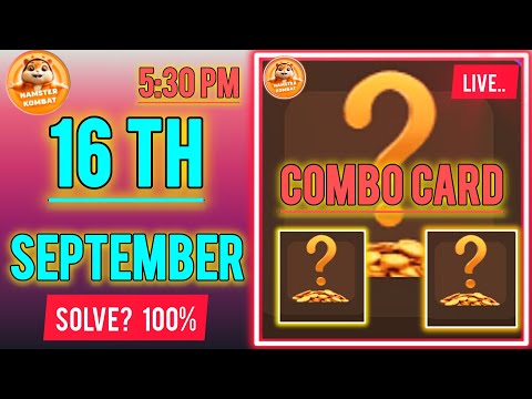 16th-17th September Combo Card, Hamster Kombat Combo Card Today, Combo, Cipher,