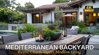 Rustic Charm Meets Modern Living: Mediterranean Indoor & Outdoor Living with Cozy Backyard Retreats