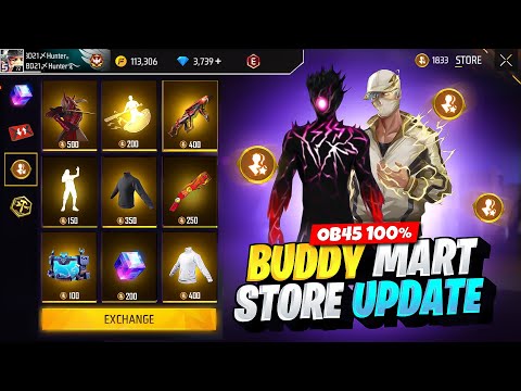 OB45 New Buddy Mart Token Exchange Store||New Event Free Fire Bangladesh Server||Free Fire New Event