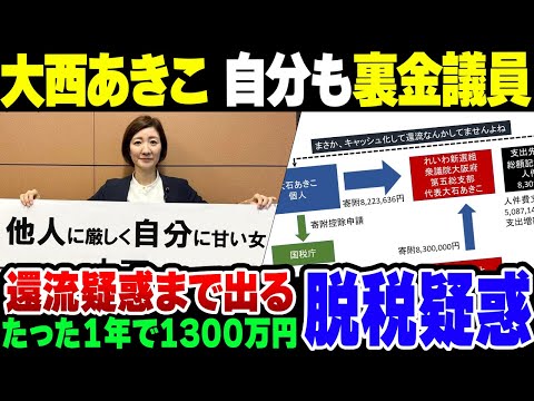 【大石あきこ】自民党議員の政治資金不記載を裏金といいまくった大西あきこ、自分も1280万円以上no【ゆっくり解説】