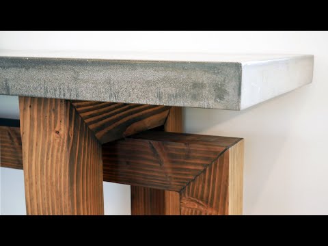 4x4 Console Table with Concrete Top