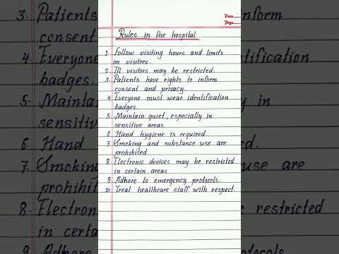 Rules and Regulations of Hospital || Writeology TV