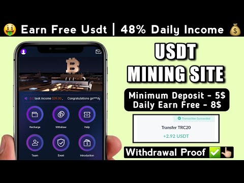 New Usdt Earning Site Usd Mining Site 2024 Best Investment Usdt Earning Website