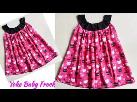 Yoke Baby Frock Cutting and stitching step by step