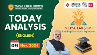 09 November 2024 Current Affairs Today Analysis in English by Vajirao & Reddy IAS Institute