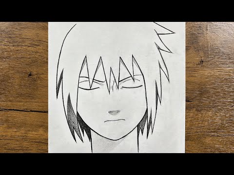 How to draw sasuke uchiha easy step-by-step | Easy anime drawing