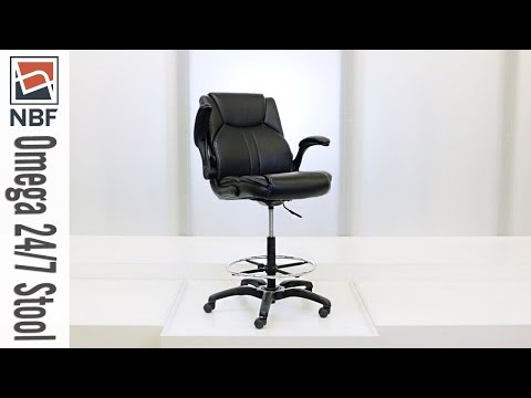 Office Stools | Officient Omega 24/7 Stool with Flip Arms | National Business Furniture