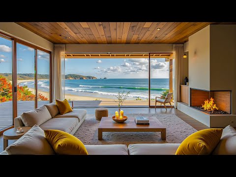 Reduce Anxiety and Focus on Work in Cozy Retreat Ambience with November Jazz & Peaceful Ocean Waves