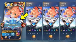 SAVAGE! MCL CHAMPION!!  FANNY SOLO HYPERCARRY TEAM (HOW TO PLAY AGGRESSIVE FANNY GAMEPLAY) -MLBB