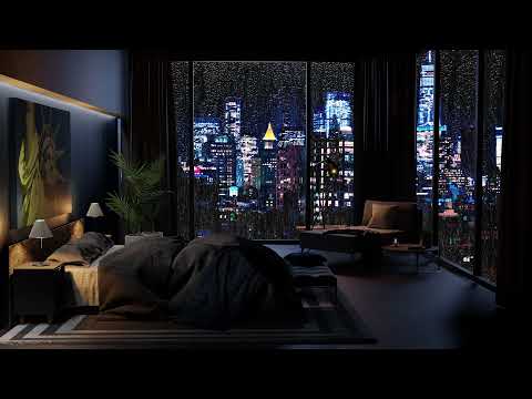 New York City Apartment with Traffic, Rain & Thunder Sounds - Relax, Sleep, Study