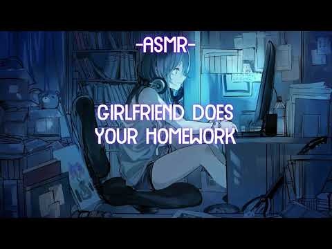 [ASMR] [ROLEPLAY] girlfriend does your homework (mechanical keyboard sounds)