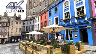 Walking in Scotland: Cockburn-Royal Mile - Victoria Street - Grassmarket - Edinburgh Castle | 4K HDR