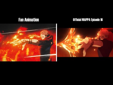 Fan Animation vs MAPPA Official - Sukuna vs Jogo [Shibuya Arc]