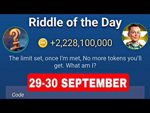 Riddle Of The Day X Empire 29 September | X Empire Riddle Of The Day | Riddle Of The Day Musk Empire