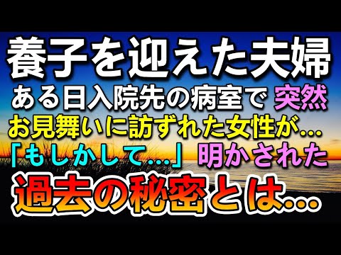 【感動する話】養子を迎えた夫婦。ある日入院した病院を訪ずれた女性が「もしかして…」その後驚きの展開に…【泣ける話】【いい話】