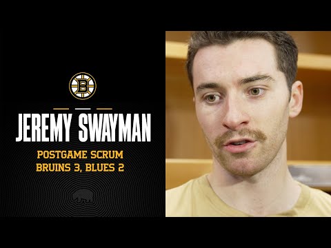 Swayman Reacts Following Bruins Comeback vs. Blues