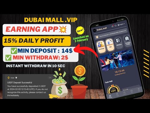 Dubai Mall Platform| Shopping mall | live instant withdraw proof | New usdt Earning App | shope app