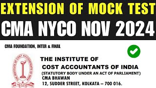 ICMAI NYCO MOCK EXAM POSTPONED NOV 2024