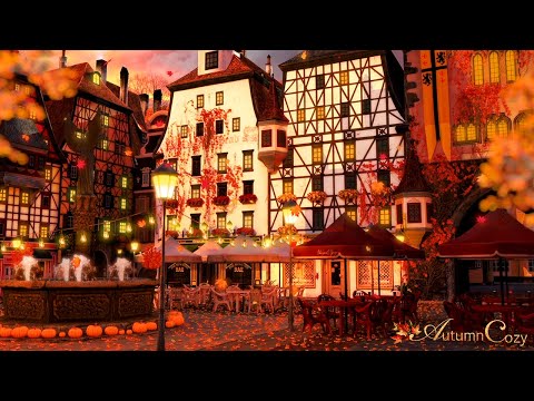 Cozy Autumn Town Square Ambience: Crunchy Leaves, Horses, Crinkling, Autumn Nature Sounds