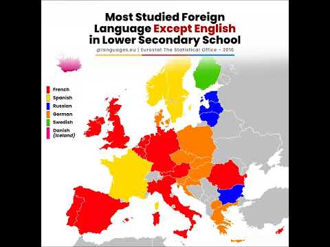 Most studied foreign language (except english) in lower secondary school! #map #europe #youtubeshort