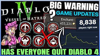 Diablo 4 - CONFIRMED: Quitting, Patch 2.0.5 Reaction, Season 6 Player Numbers, New Content & More!