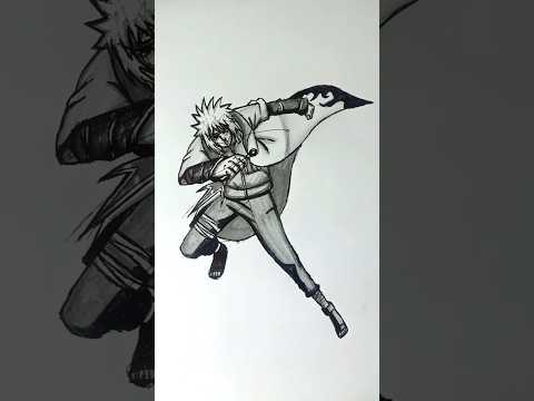 Speed Drawing Stick-man Minato 😳//#anime #drawing #shorts