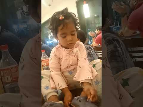 mahi enjoying at 🍔 king, she is nothing to listen anyone #cutebaby #enjoying #yummy🍔 #viral #shorts