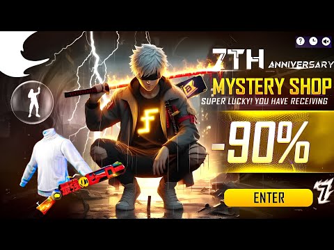 MYSTERY SHOP EVENT FF, 7TH ANNIVERSARY EVENT FREE FIRE 2024 🥳 | FREE FIRE NEW EVENT | FF NEW EVENT