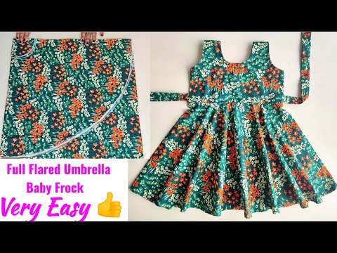 Full Flared Umbrella cut Baby frock Cutting and Stitching | Baby Frock cutting and stitching