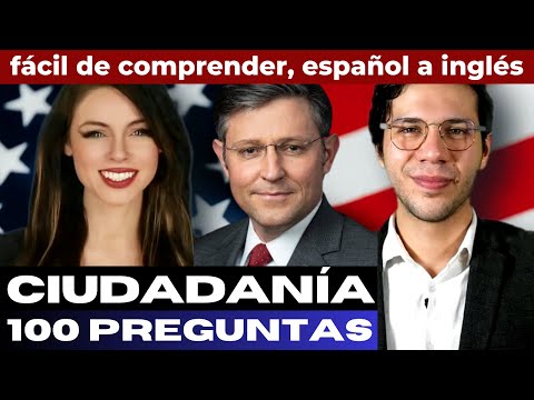 2024 Nuevo Orador, 100 Preguntas/Respuestas Civismo, Español a Inglés, Examen Ciudadanía Americana