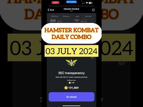 Hamster Kombat Daily Combo: 03 July 2024 #crypto #hamsterkombat #dailycombohamsterkombat