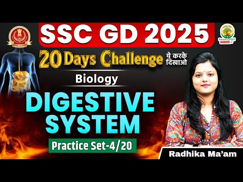 Digestive System | Biology | SSC GD 20 Days Challenge | SSC GD 2025 | Science by Radhika Mam