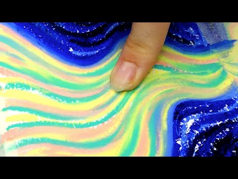 Oil pastels tutorial 🖍 Northern lights #oilpastel #tapeart #drawingtutorial #easytechnique