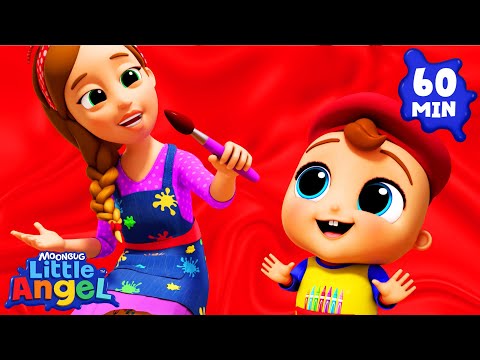 Red Paint Special | Fun with Baby John! | Little Angel Nursery Rhymes & Kids Songs