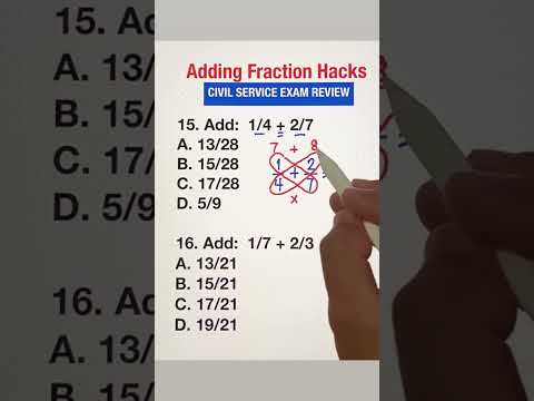 Adding Fraction Hacks! 😮 #civilserviceexam  #cse