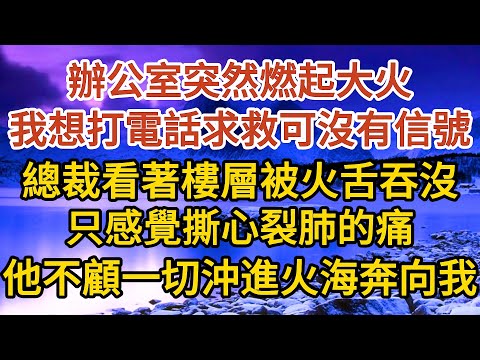 巜閃婚老公是總裁》第07集：辦公室突然燃起大火，我想打電話求救可沒有信號，總裁看著樓層被火舌吞沒，只感覺撕心裂肺的痛，他不顧一切沖進火海奔向我……#婚姻#情感故事#甜寵#故事#小說#霸總