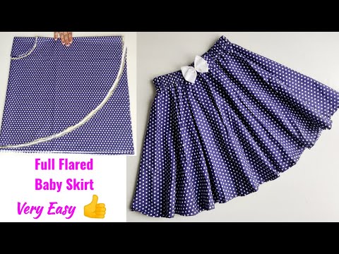 Very Easy Full Flared Baby Skirt Cutting and stitching | Skirt cutting and stitching