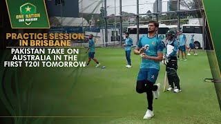 Practice session in Brisbane: Pakistan take on Australia in the first T20I tomorrow 🏏 | PCB | MA2A