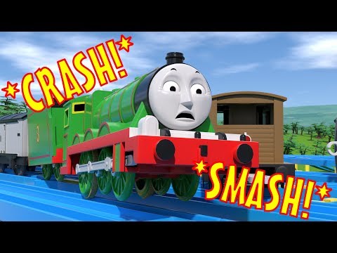 TOMICA Thomas and Friends Slow Motion Crashes: Henry SMASHES into a Goods Train!