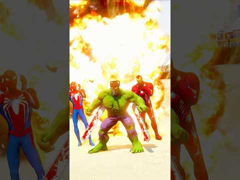 GTA 5: Hulk Chainsaw Man Saves Spider-Man & Iron Man from Beerus’s Team! 💥 #shorts #gta5