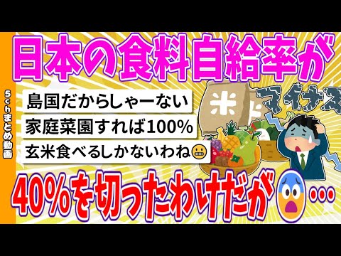 【2chまとめ】日本の食料自給率が、40％を切ってしまったわけだが😨…【面白いスレ】