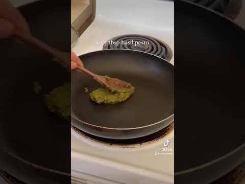 Making Basil Pesto Eggs - TikTok Hack